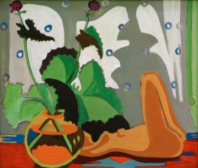 Still Life with Sculpture in Front of the Window by Ernst Ludwig Kirchner